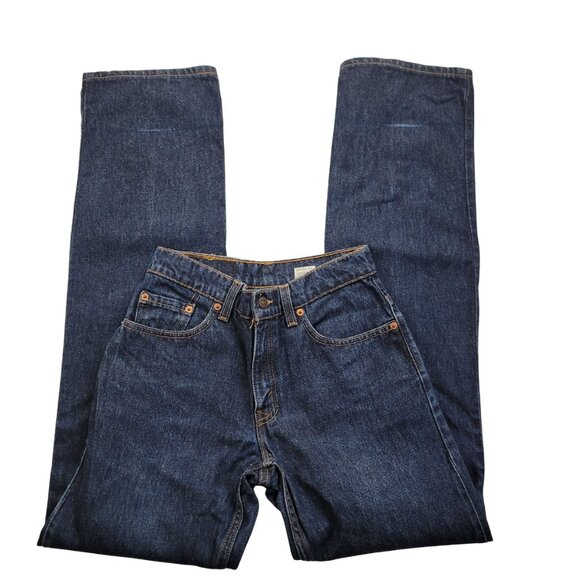 Vintage Levis Womens 555 Low Rise Guy's Fit Blue USA 90s Size 3 Jr - Picture 2 of 14